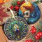 Christmas Ornament - Peacock Decor Round Ceramic - Peacock Hanging Ornament - Christmas Tree Decor - Ornaments for Christmas Tree - Gifts for Peacock Lovers - Peacock Themed Gifts